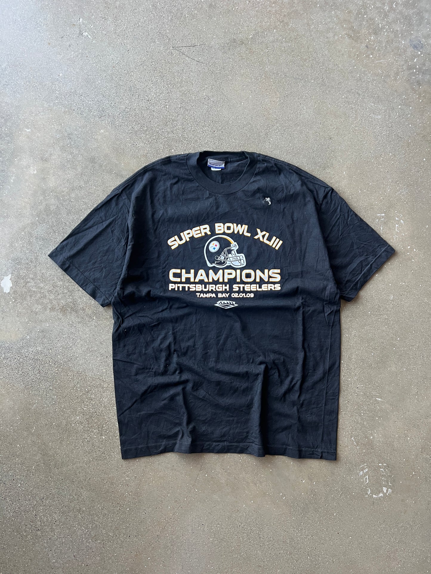 Vintage Black Pittsburgh Steelers Championship Shirt - XL