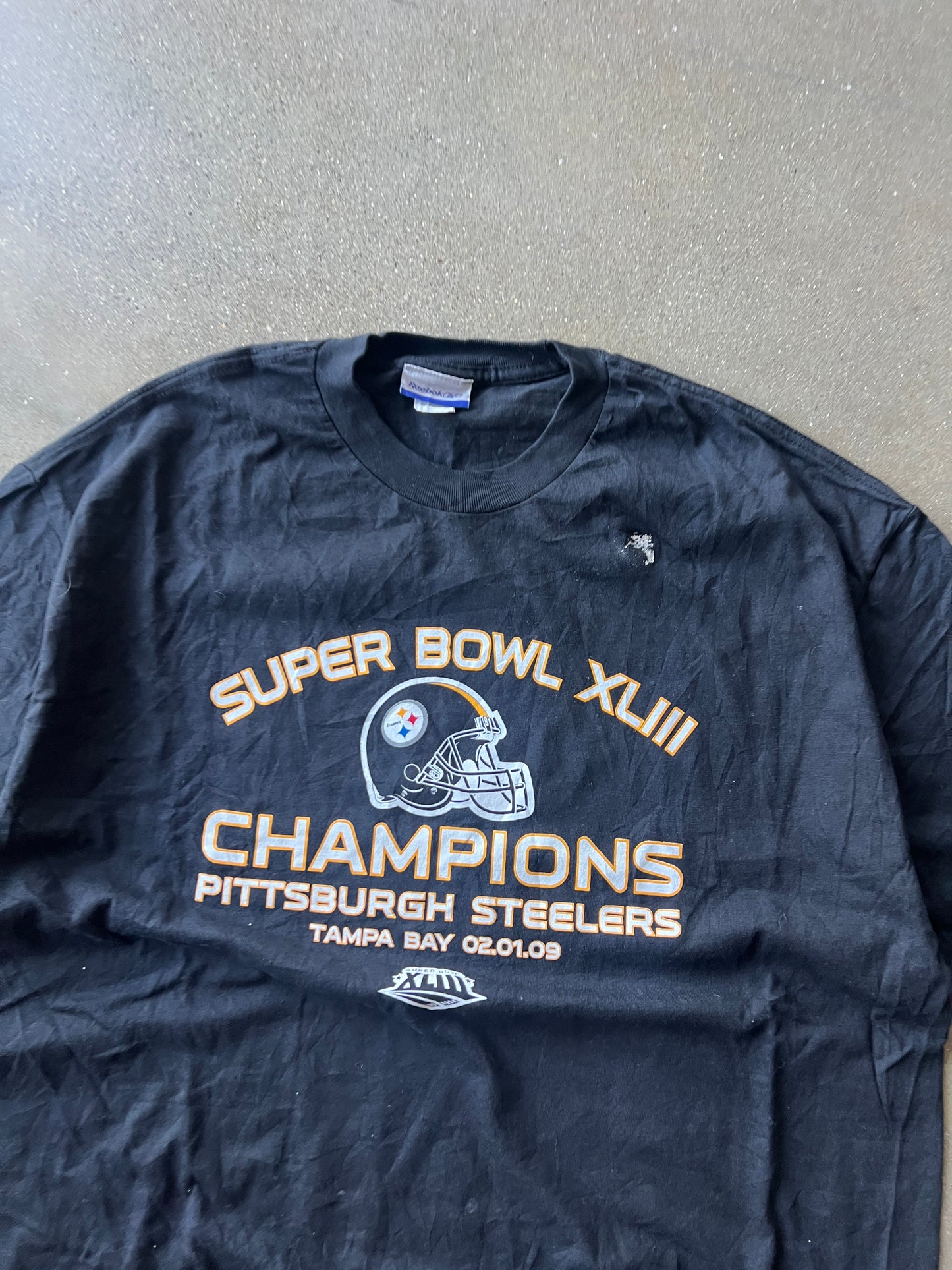Vintage Black Pittsburgh Steelers Championship Shirt - XL