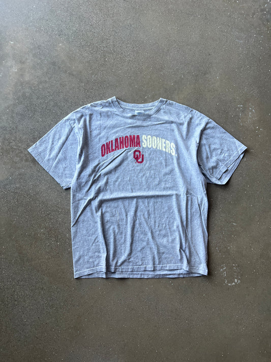 Vintage Grey Oklahoma Sooners Spellout Shirt - XL