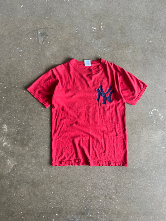 Vintage Cherry Red Yankees Logo Shirt - S