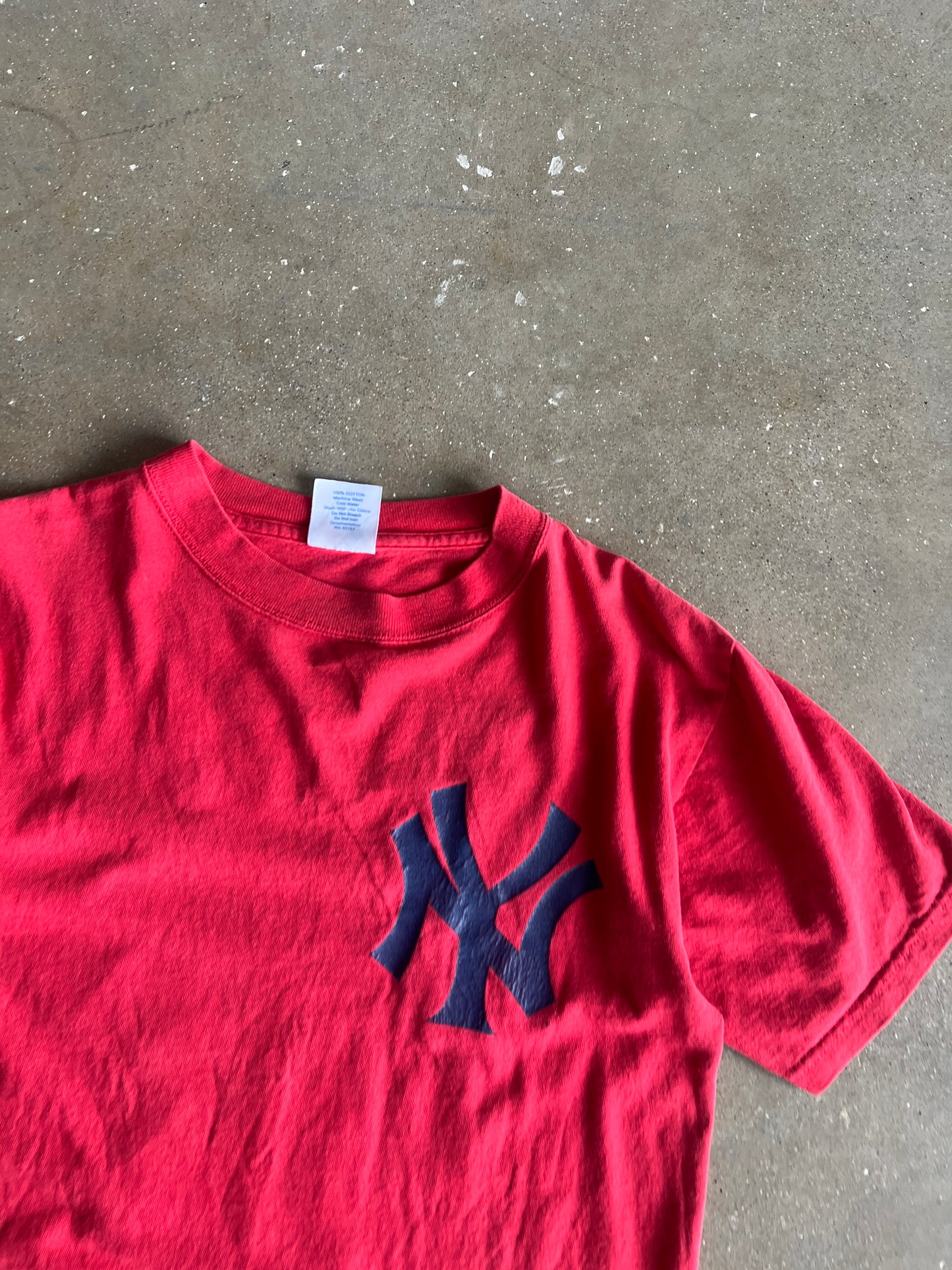 Vintage Cherry Red Yankees Logo Shirt - S