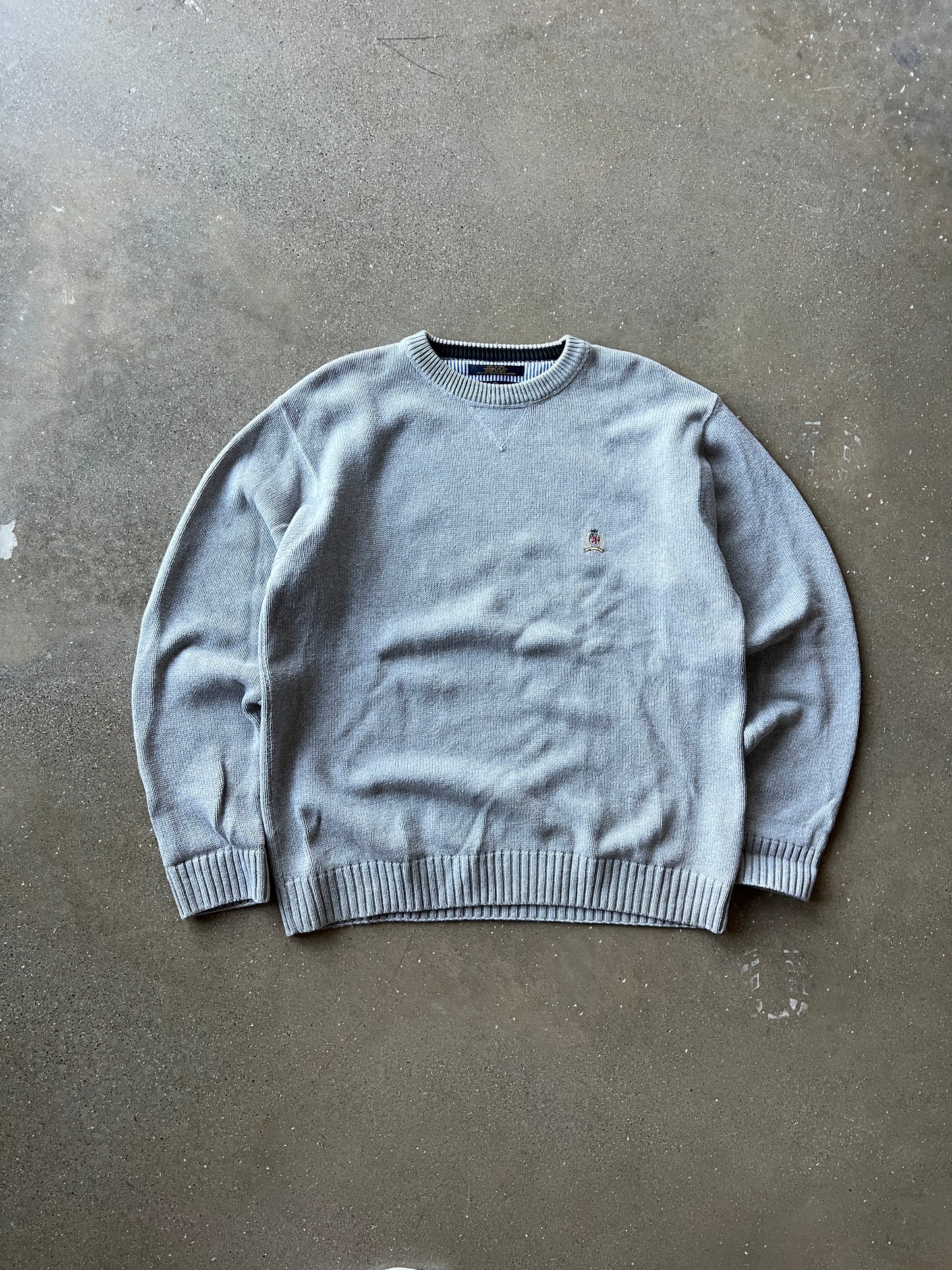 Vintage Grey Tommy Hilfiger Sweater - L