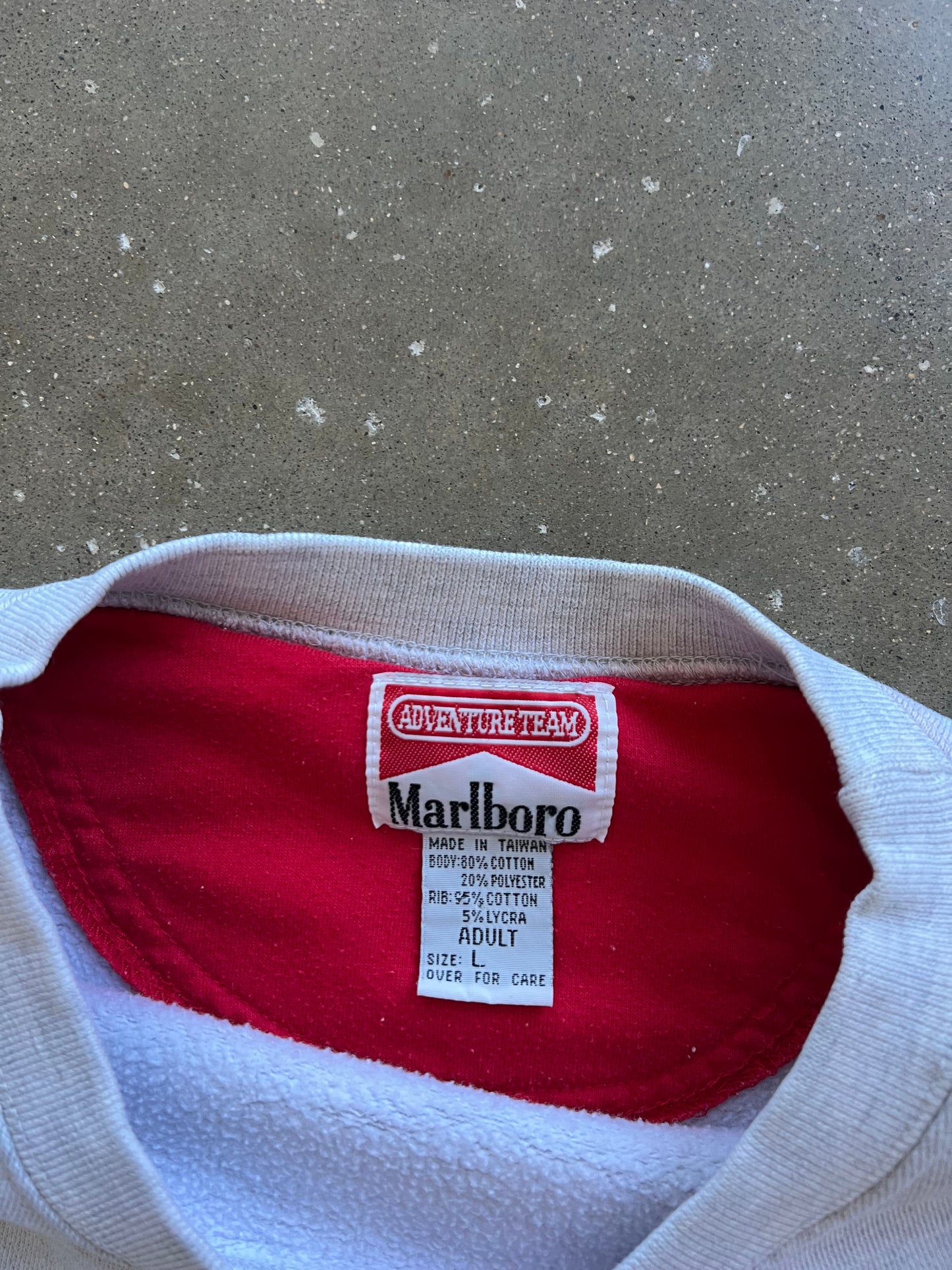 Vintage Chalk White Marlboro Crew - L