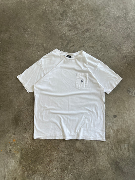 Vintage White Polo Shirt - L