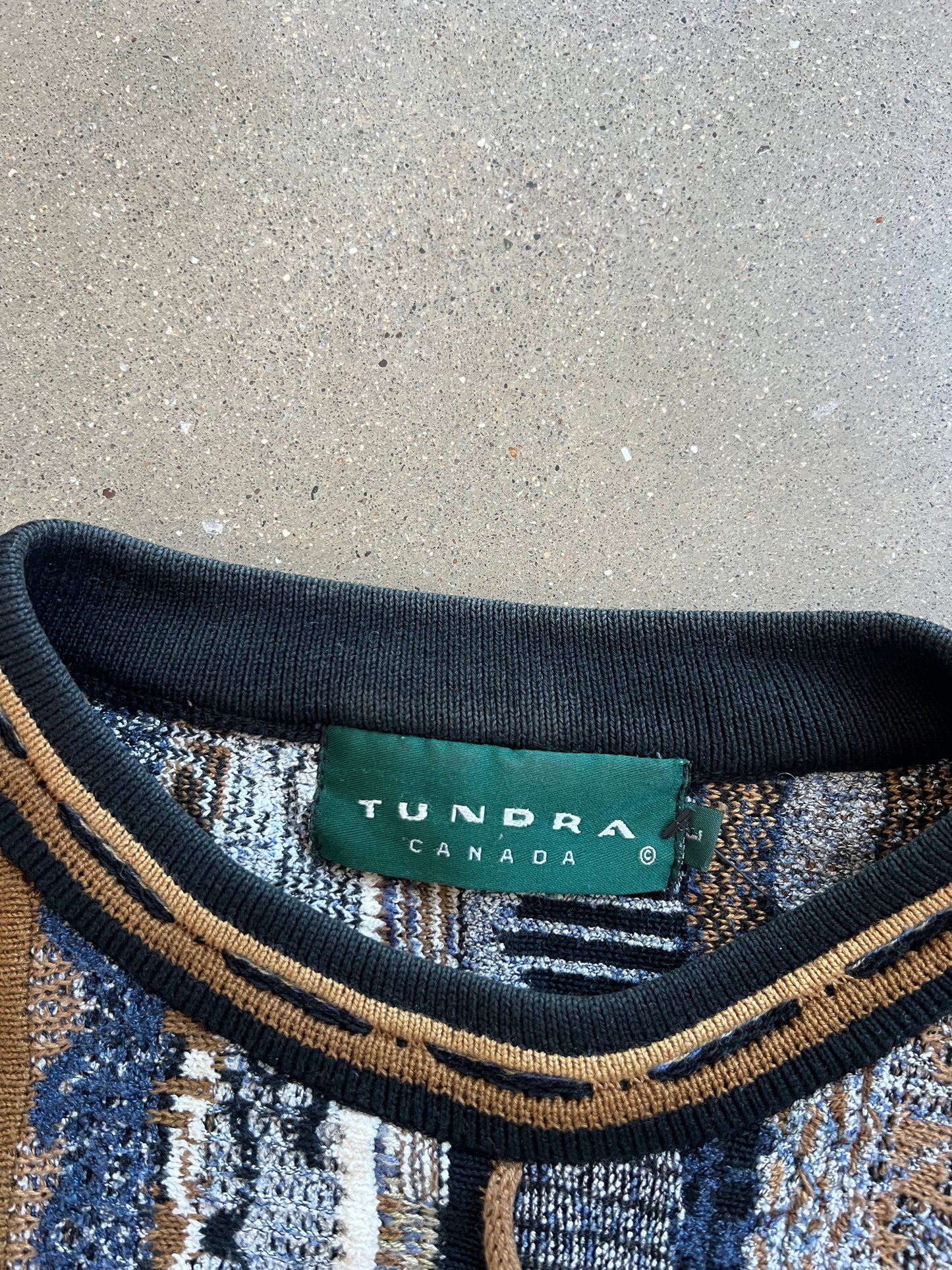 Vintage Yellow Blue Tundra Coogie Sweater - XL