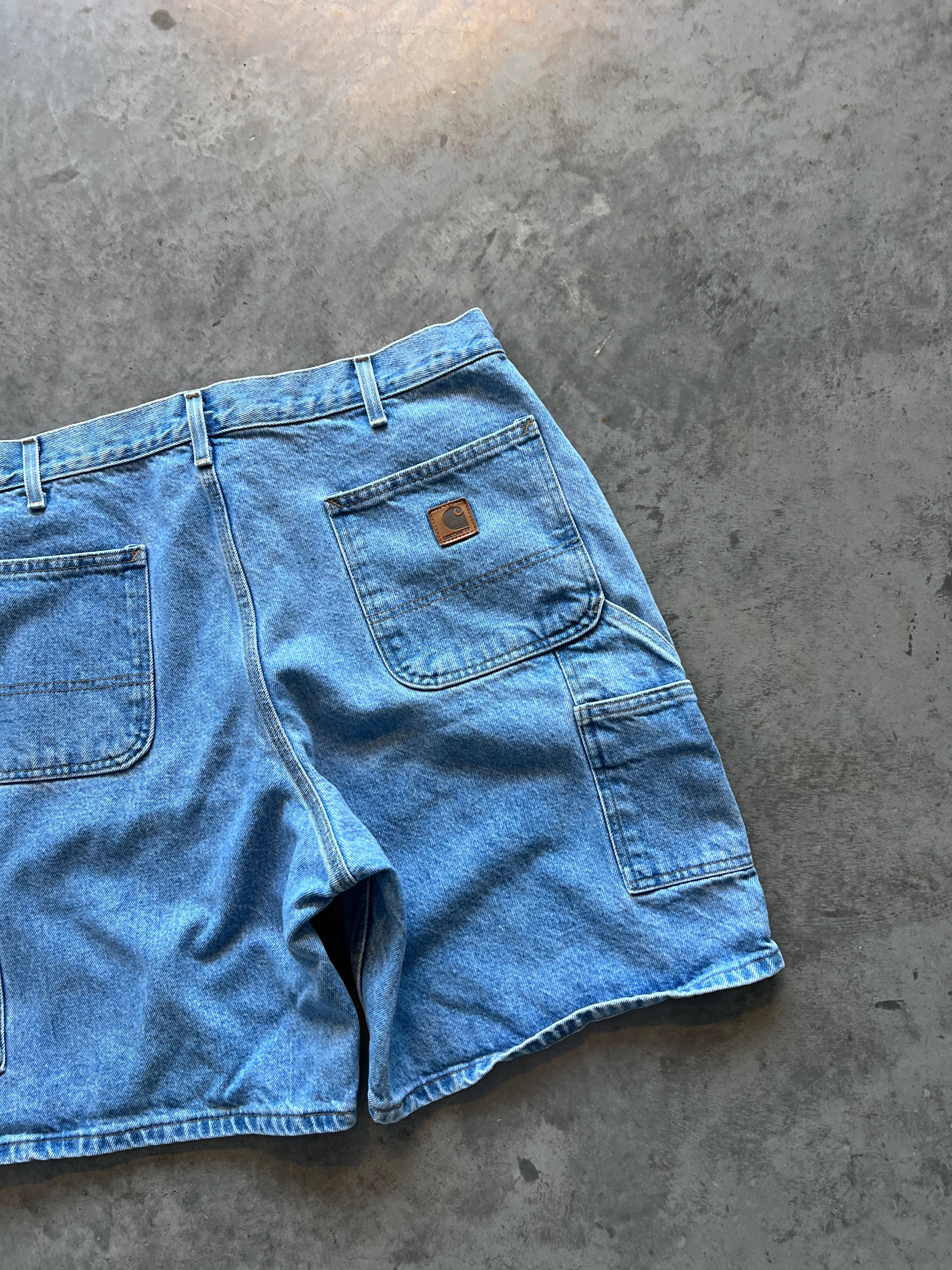 Vintage Faded Blue Carhartt Carpenter Shorts - 38
