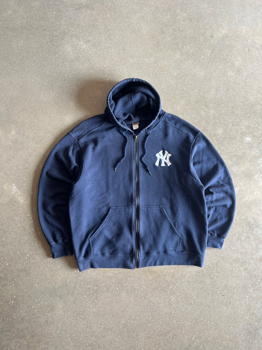 Vintage Navy Blue NY Yankees Hoodie - XL