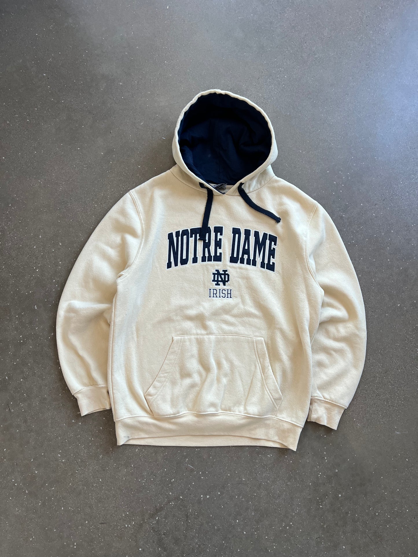 Vintage Yellow Notre Dame Hoodie - L