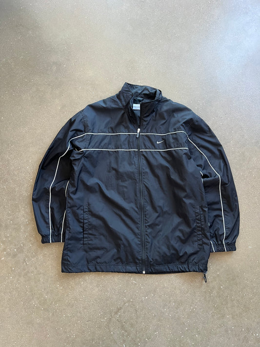 Black Nike Swoosh Windbreaker Zip Up - XL
