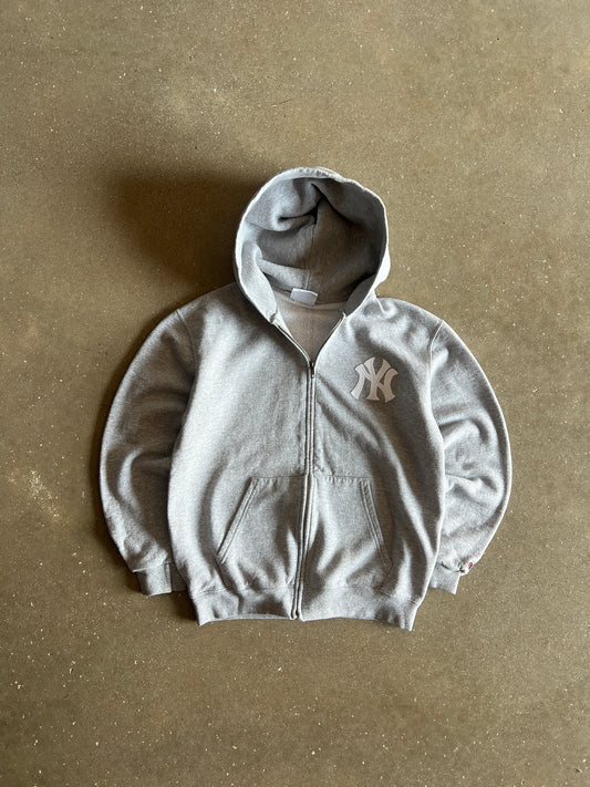 Vintage Heather Grey Yankee Logo Hoodie - XS