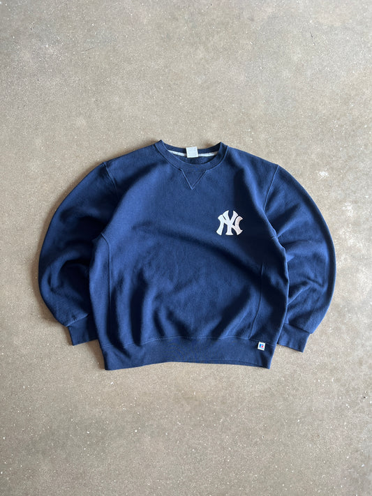 Vintage Heather Grey Yankee Logo Crew - XL