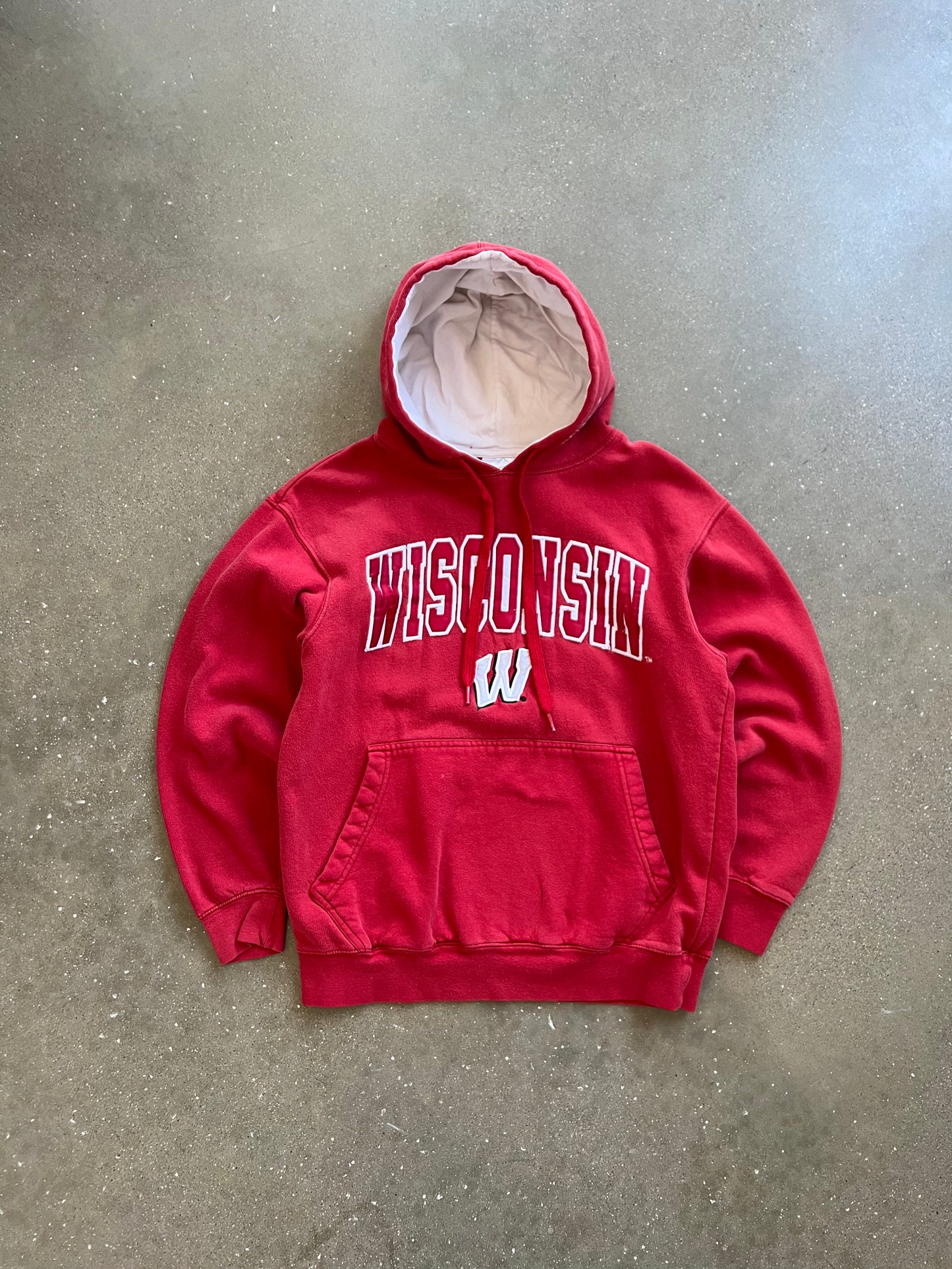 Black Red Wisconsin Spellout Hoodie - S