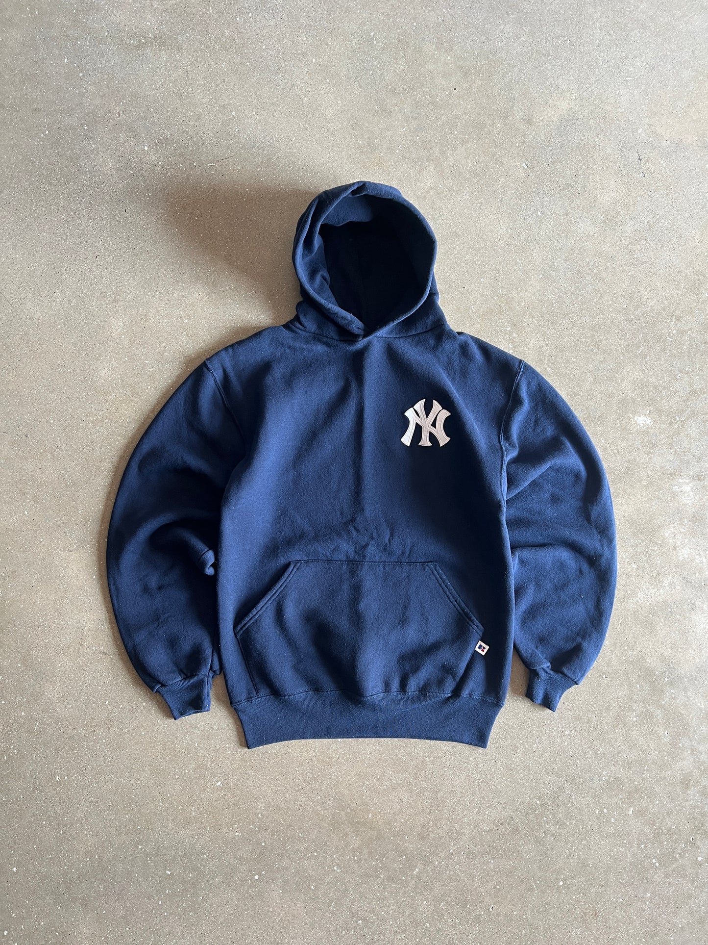 Vintage Navy Blue Yankee Logo Hoodie - M
