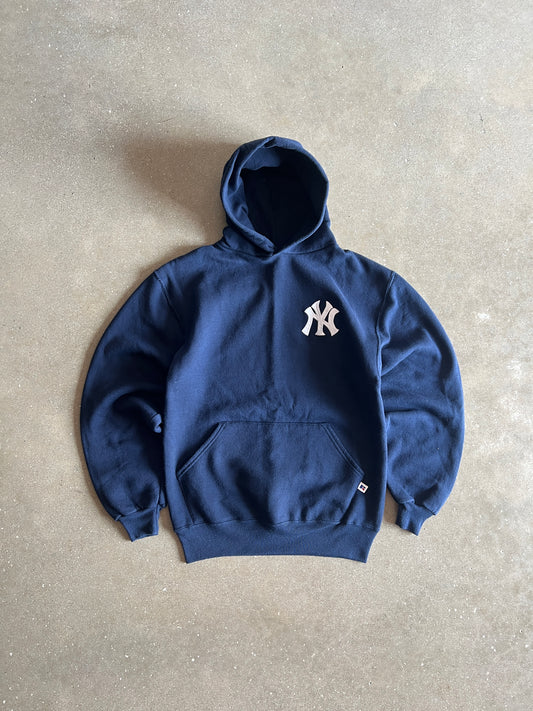 Vintage Navy Blue Yankee Logo Hoodie - M