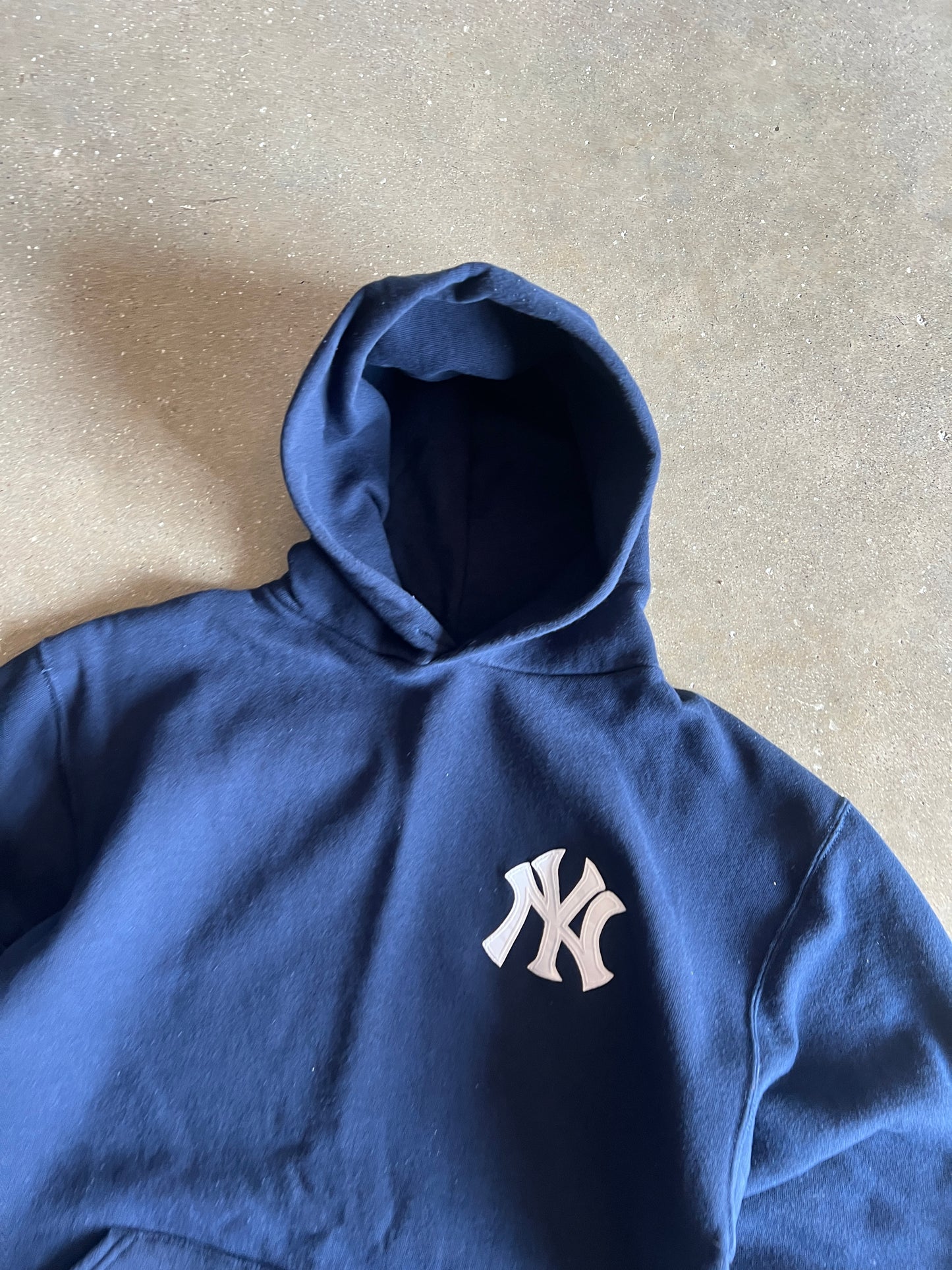 Vintage Navy Blue Yankee Logo Hoodie - M