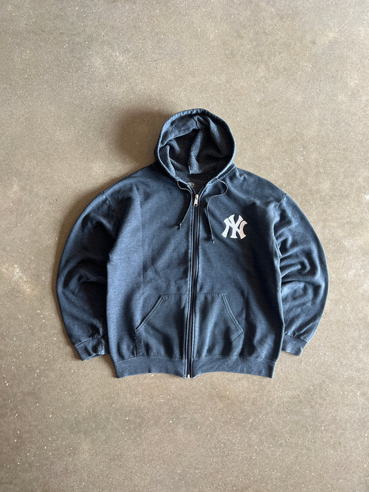 Vintage Dark Grey Yankee Logo Hoodie - L