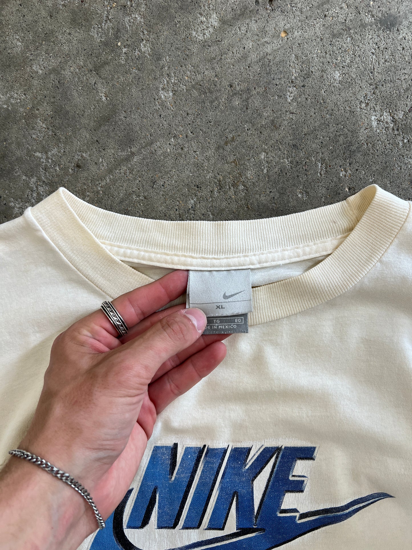 Vintage White Nike Logo Shirt - XL