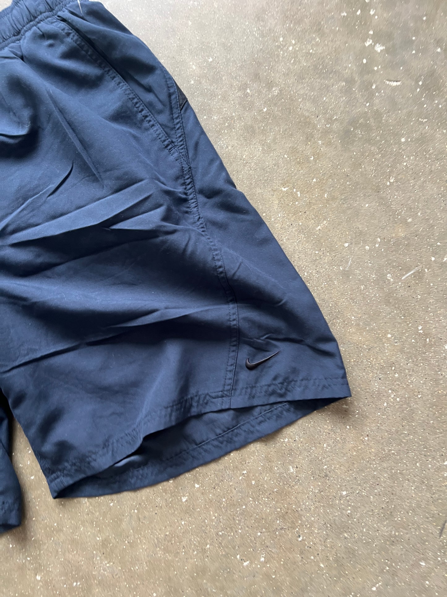 Vintage Navy Blue Nike Jogger Shorts - L