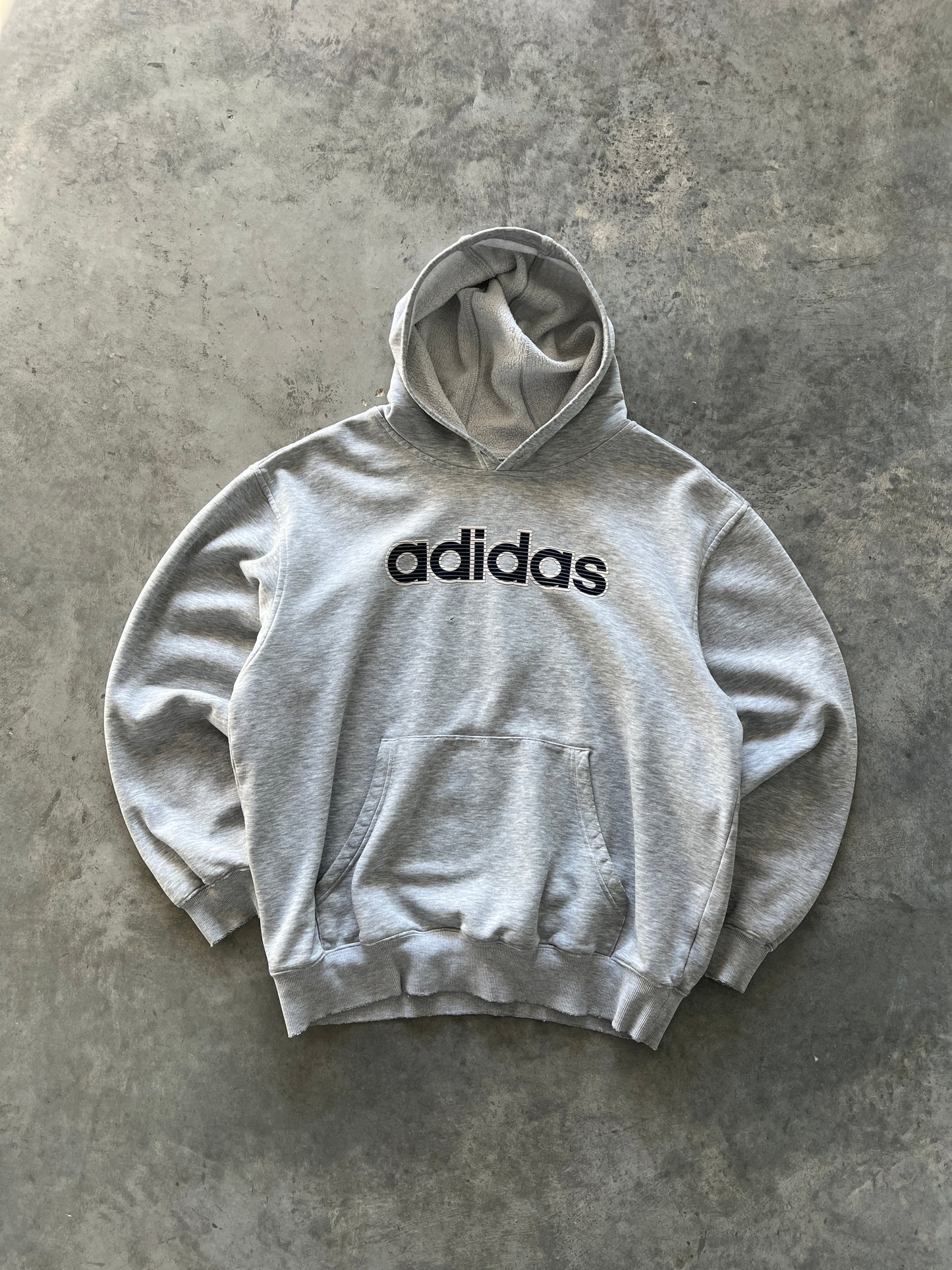 Vintage Heather Grey Adidas Hoodie - L