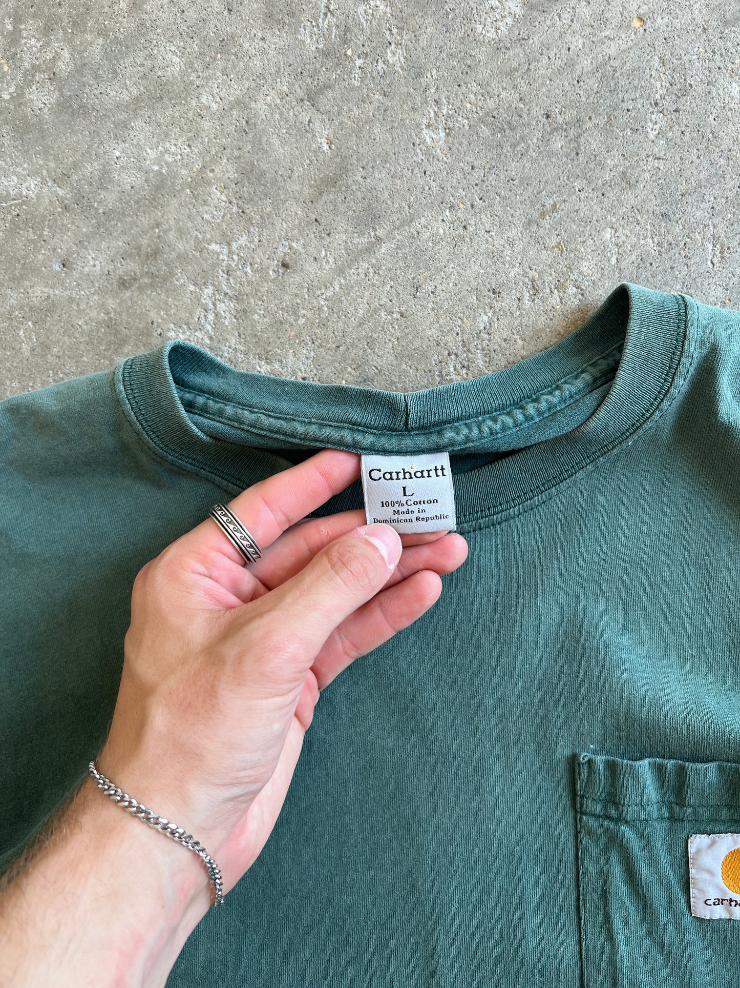 Vintage Faded Green Carhartt Shirt - L