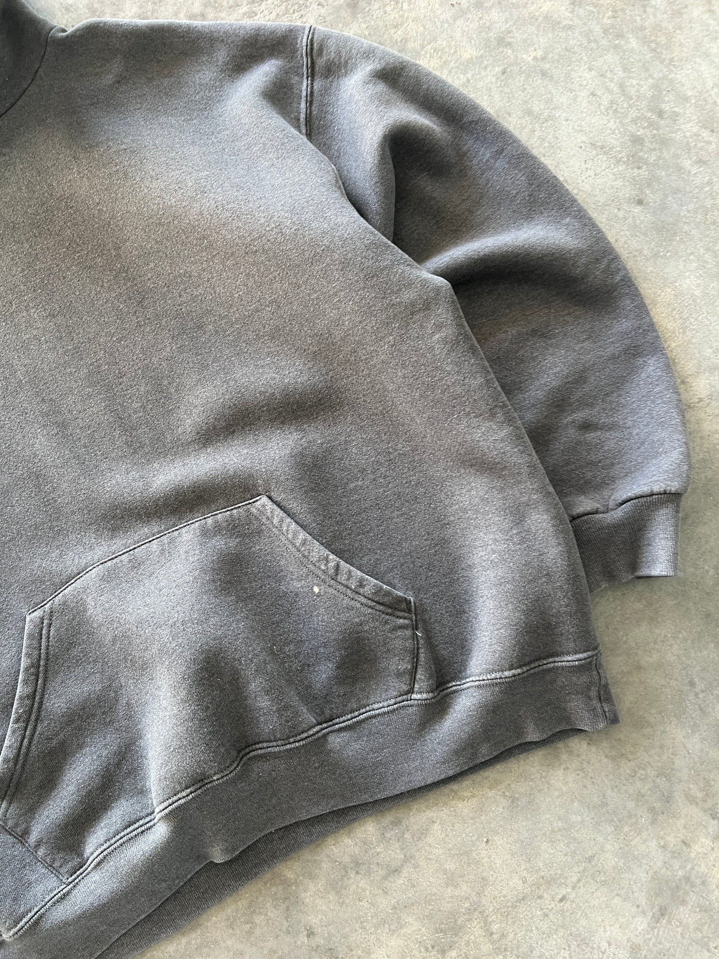 Vintage Dark Grey Blank Russell Hoodie - L