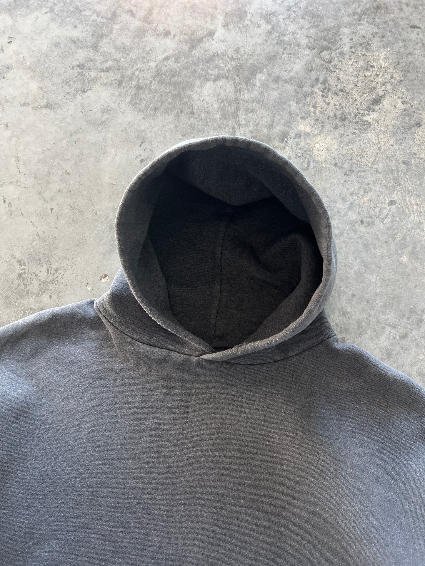 Vintage Dark Grey Blank Russell Hoodie - L