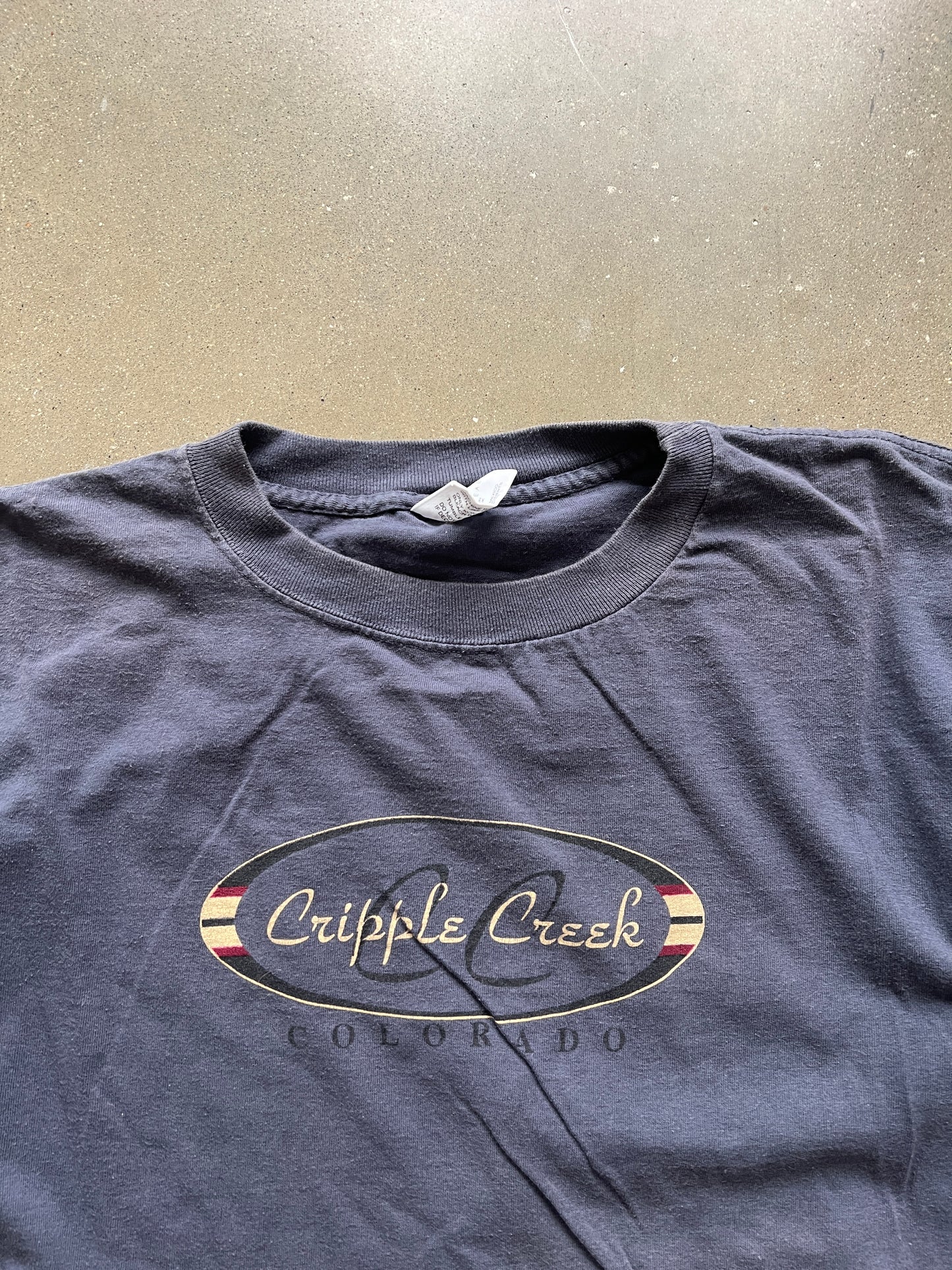 Vintage Vintage Navy Blue Cripple Creek Colorado Shirt - L