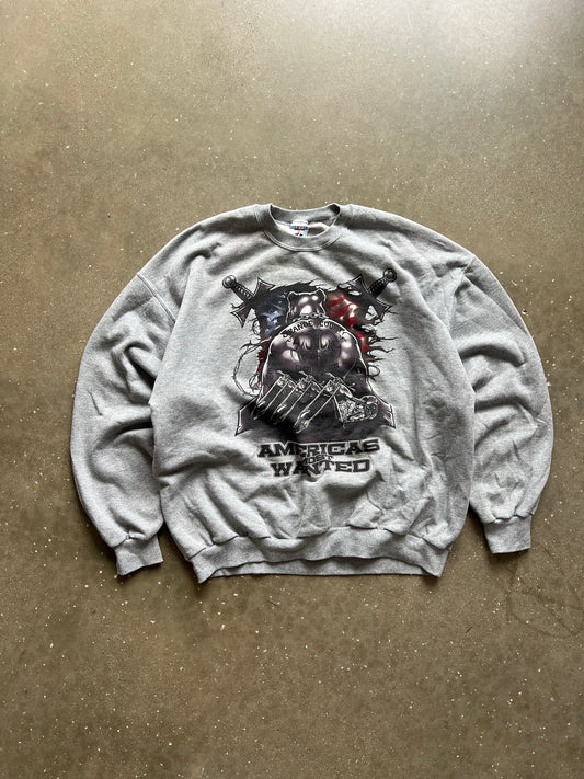 Vintage Grey Orange County Choppers Biker Crew - XL