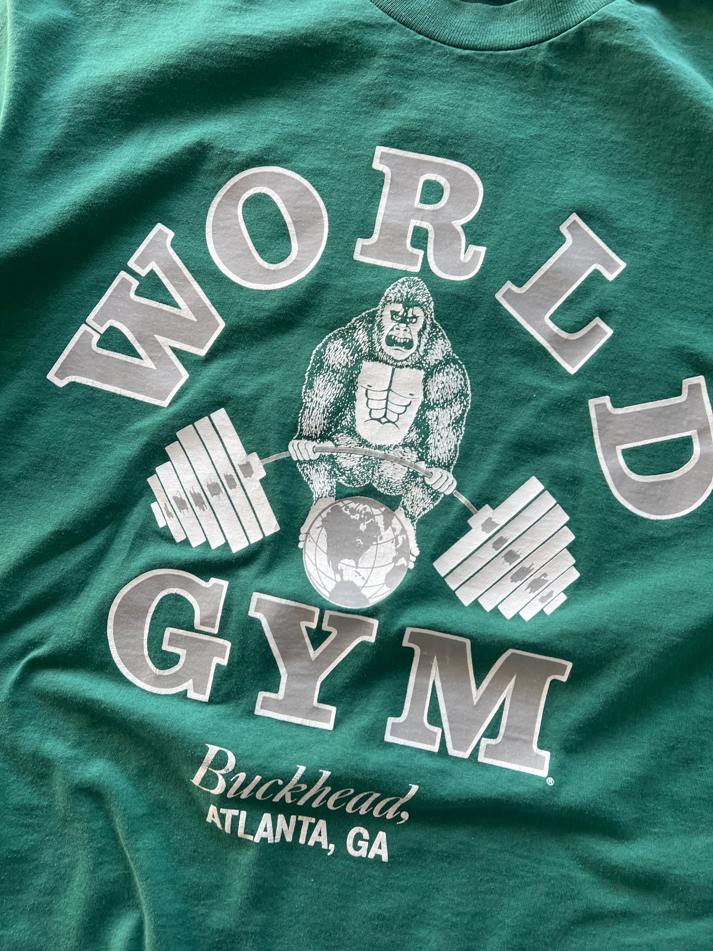 Vintage Forest Green World Gym Shirt - M