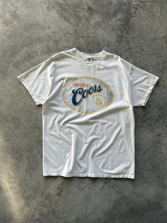 Vintage Distressed White Coors Shirt - L