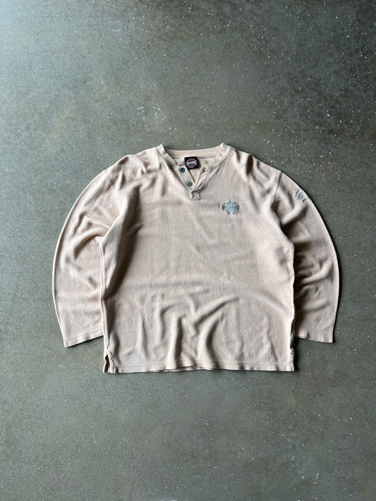 Vintage Cream Harley Davidson Thermal Shirt - L