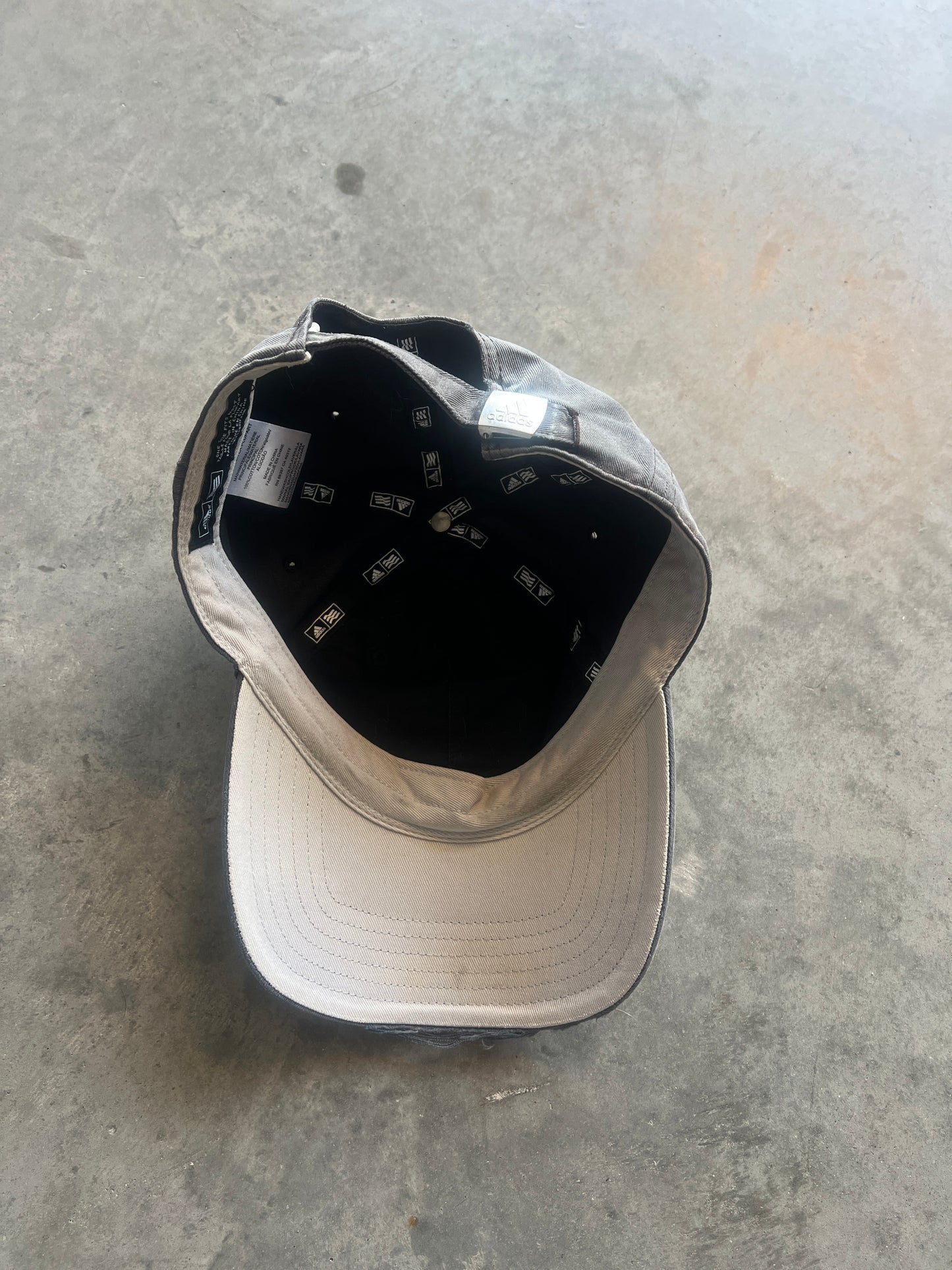 Vintage Distressed Faded Grey Adidas Hat