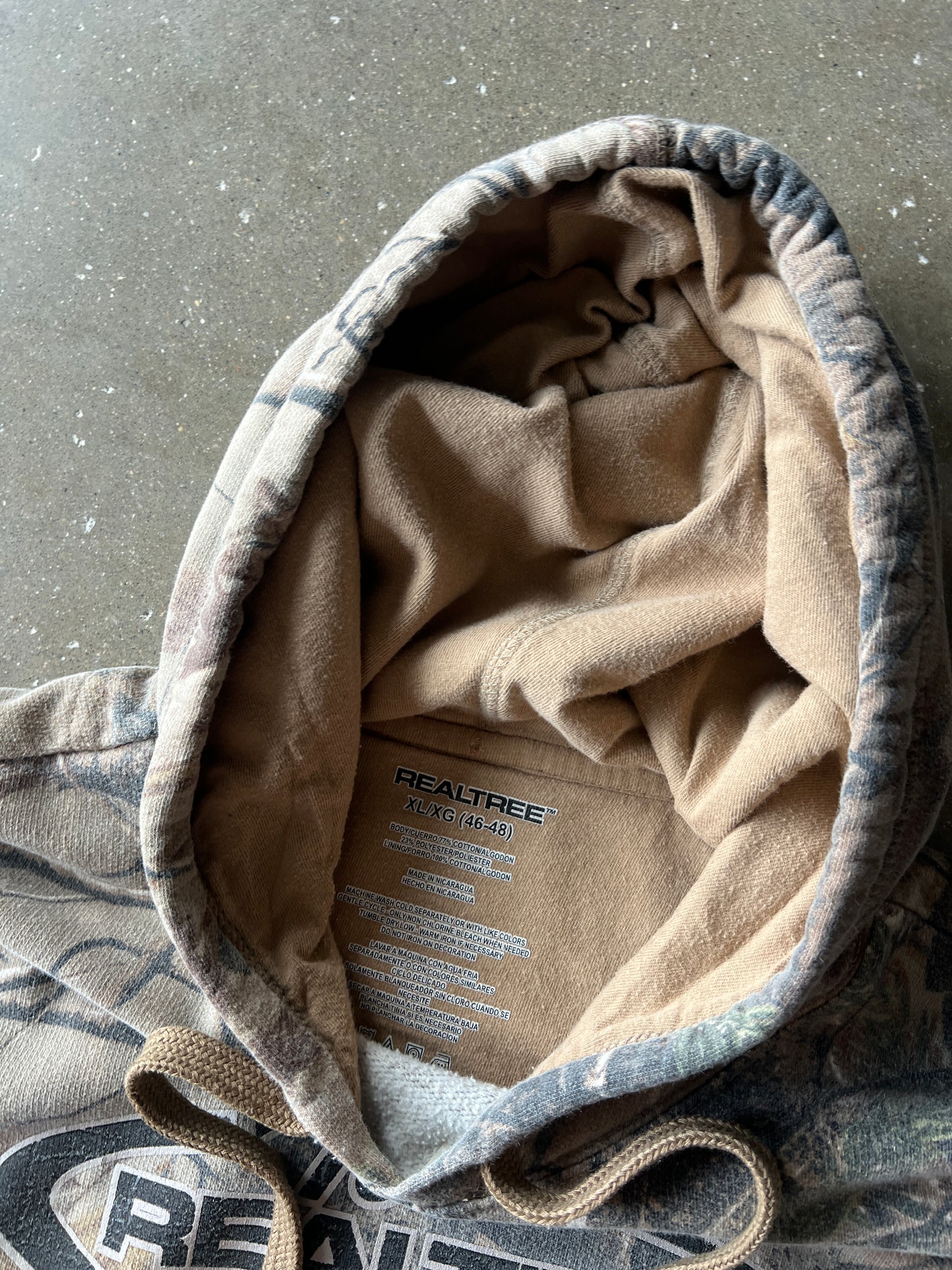 Vintage RealTree Camo Spellout Hoodie - XL