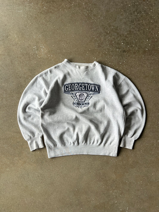 Vintage White Georgetown Spellout Crew - XL