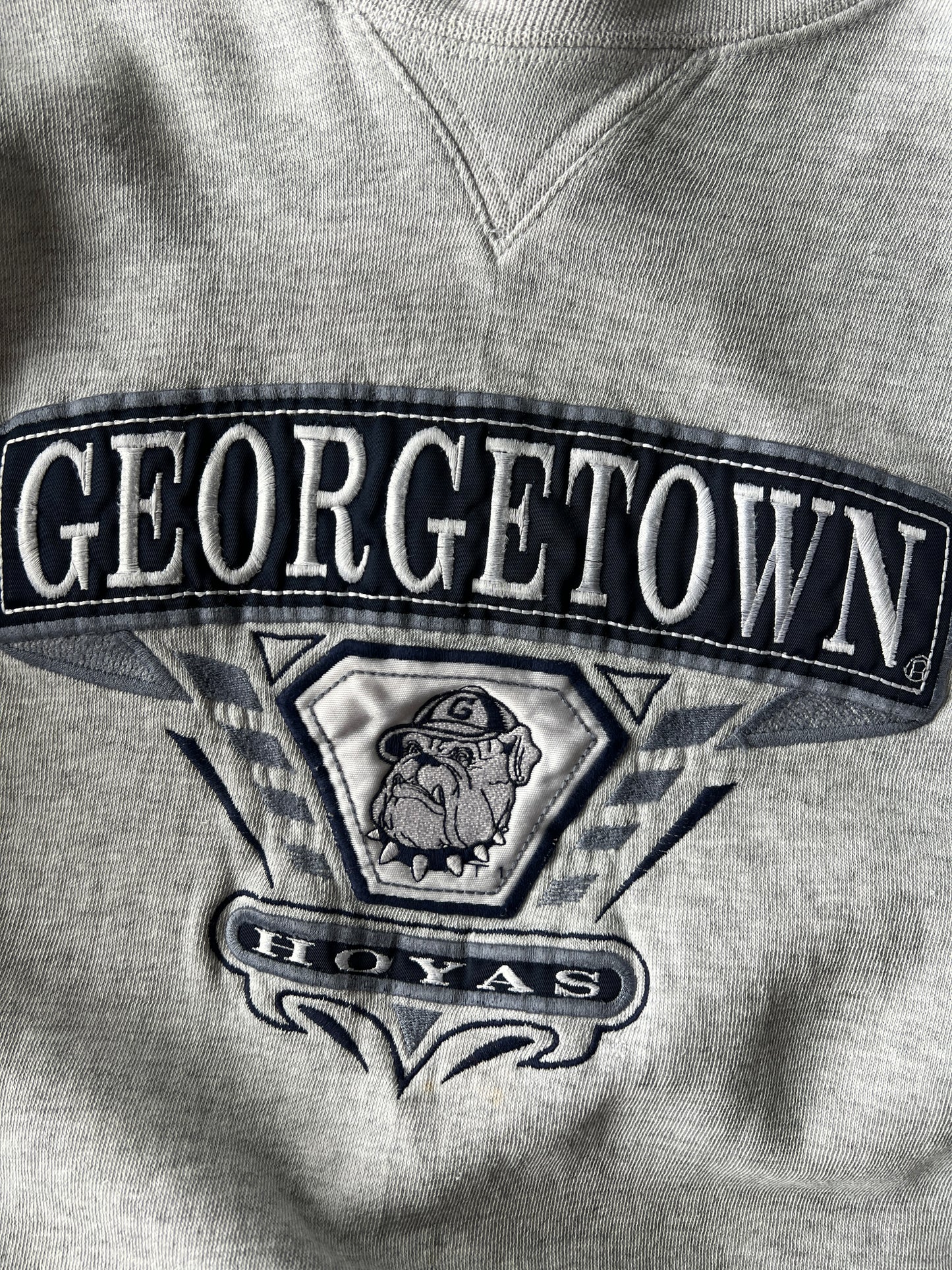Vintage White Georgetown Spellout Crew - XL