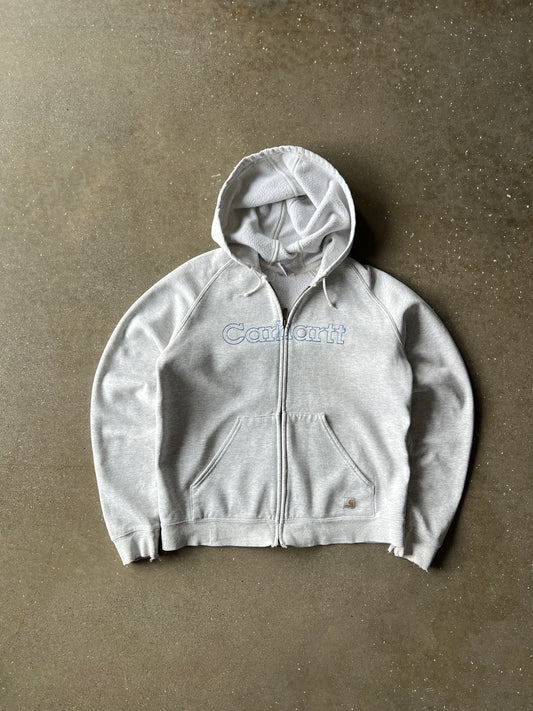 Vintage White Carhartt Spellout Hoodie - L
