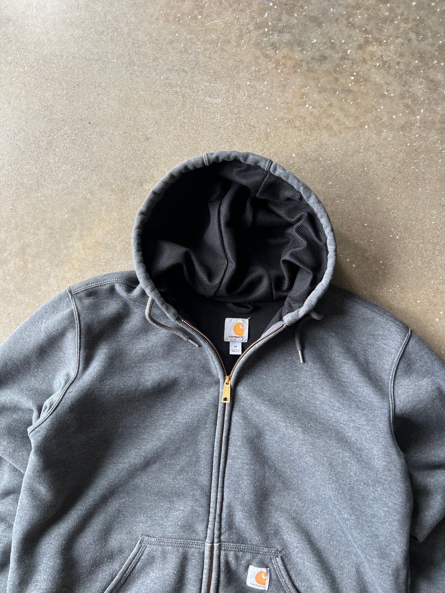 Vintage Grey Carhartt ThermalLined Hoodie - M