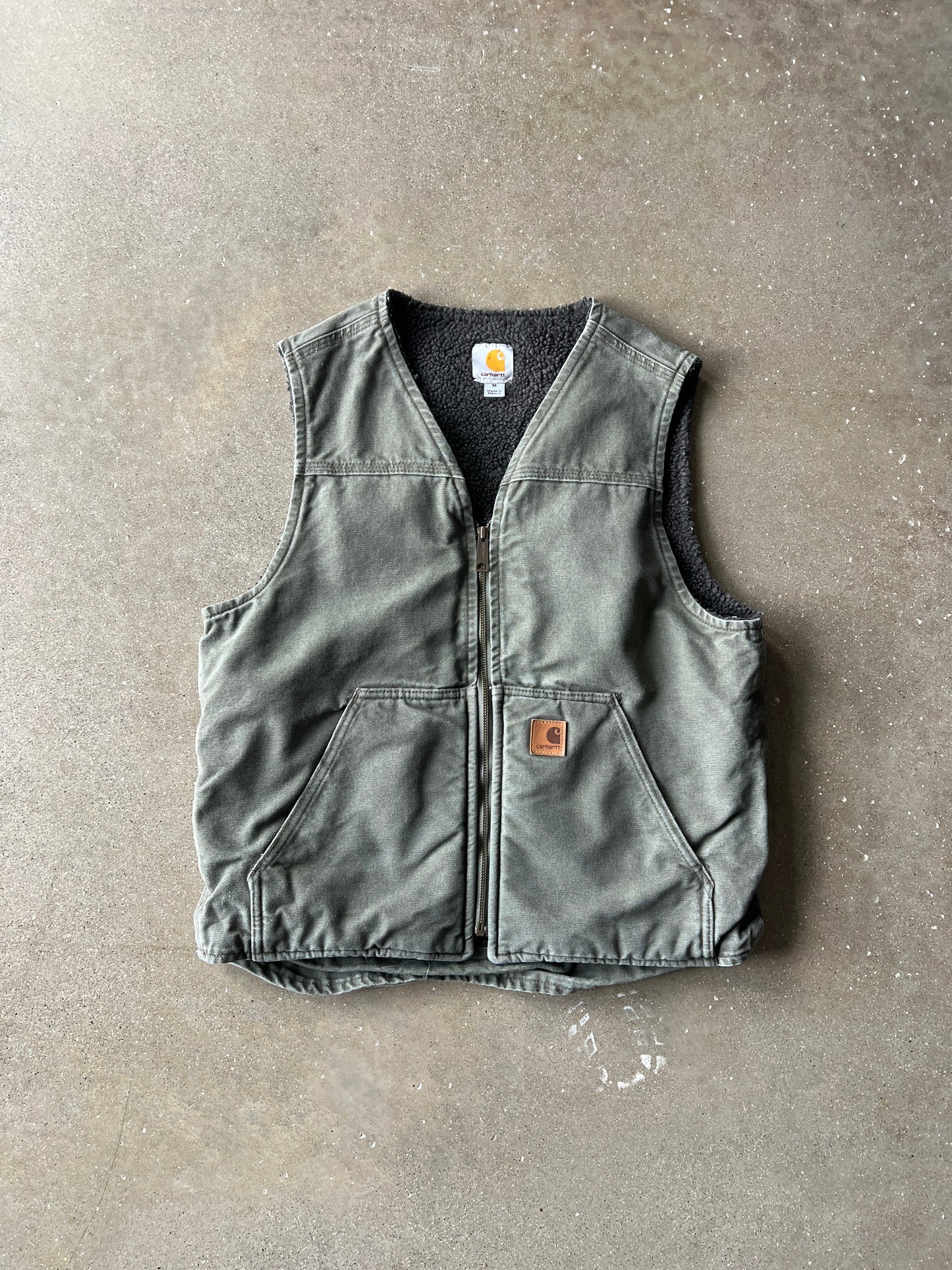 Vintage Faded Dark Grey Carhartt Vest - M