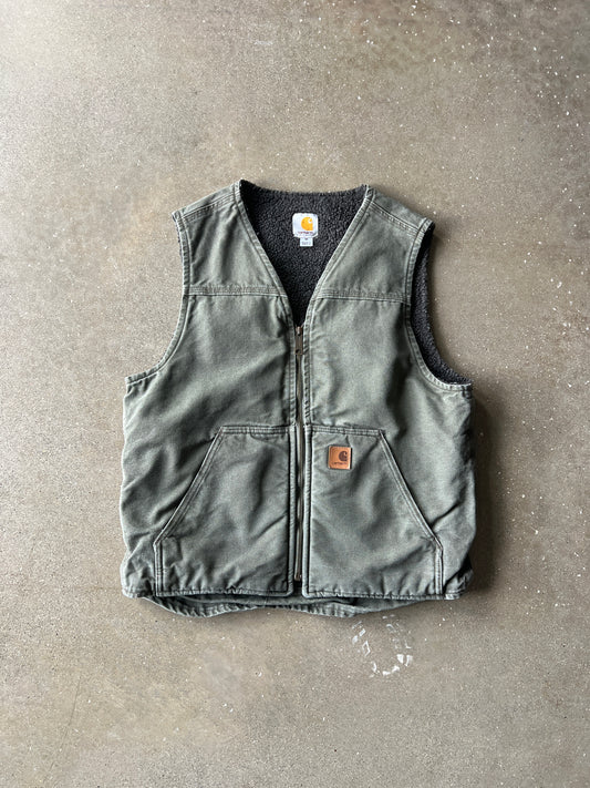 Vintage Faded Dark Grey Carhartt Vest - M