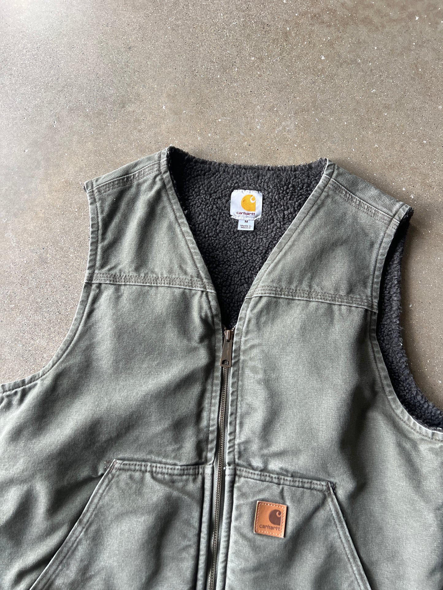 Vintage Faded Dark Grey Carhartt Vest - M