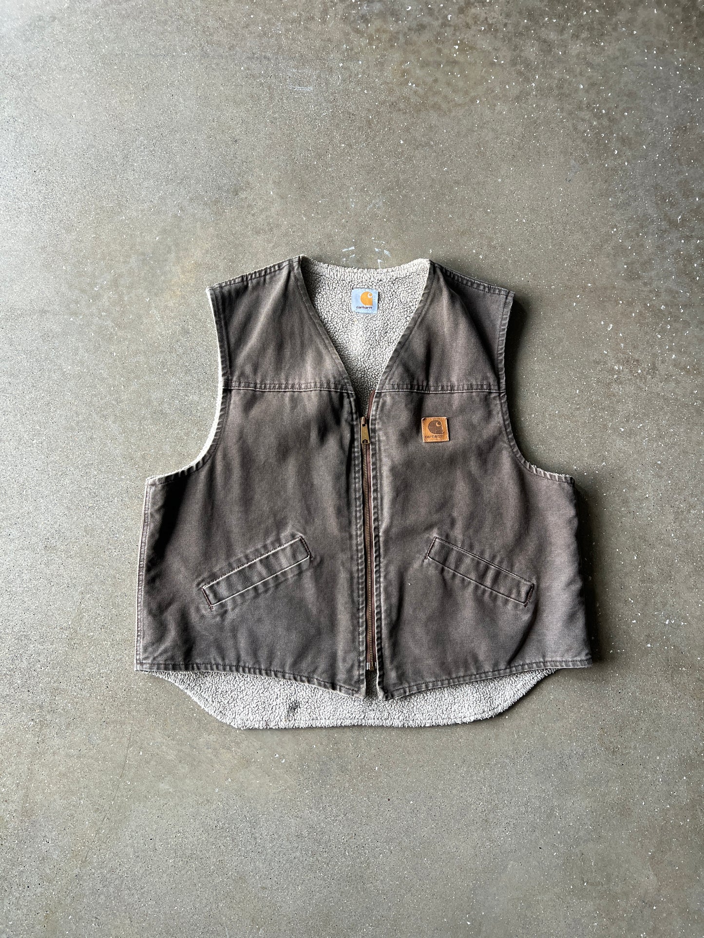 Vintage Faded Brown Carhartt Vest - XL