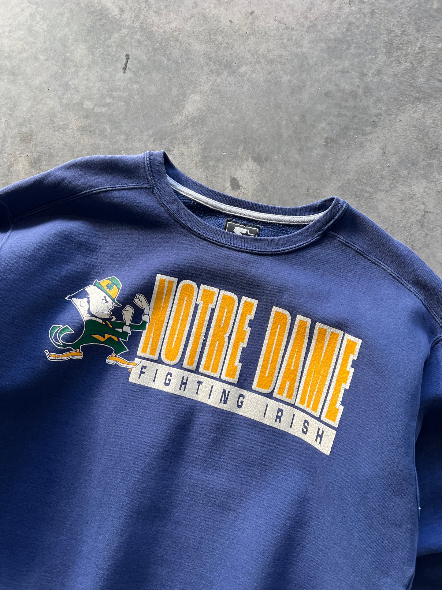 Vintage Chalk Blue Notre Dame Crew - M