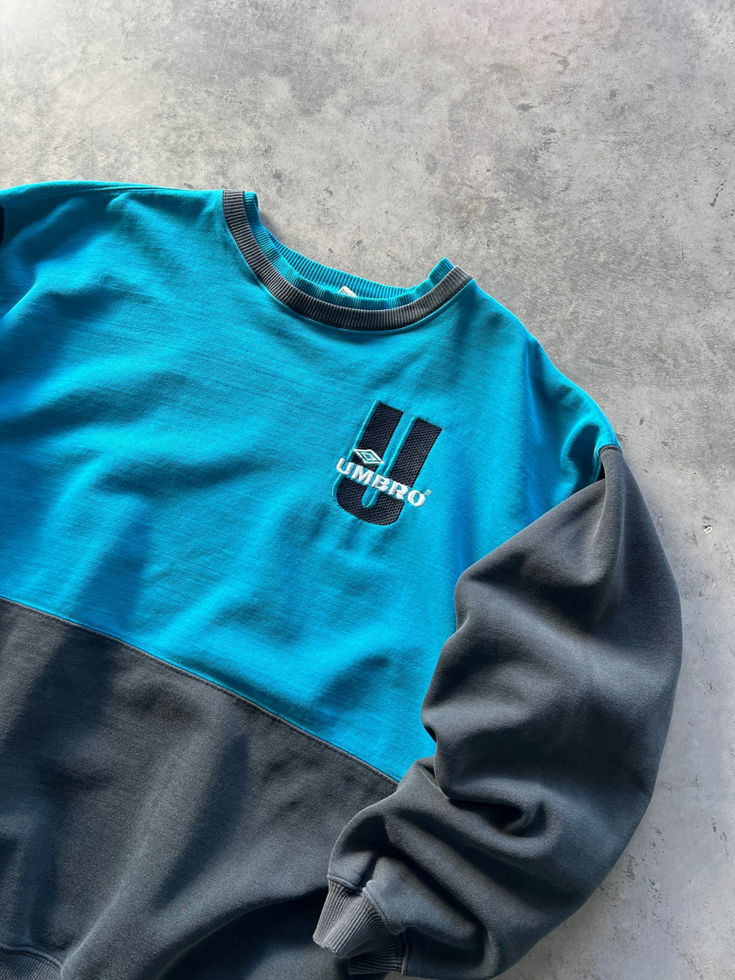 Vintage Ocean Blue Umbro Crew - XL