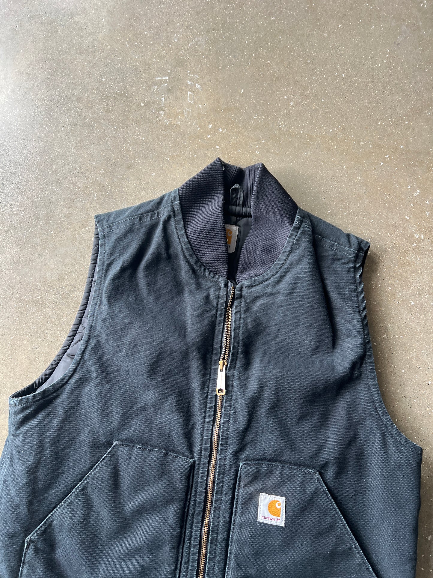 Vintage Faded Black Carhartt Vest - M