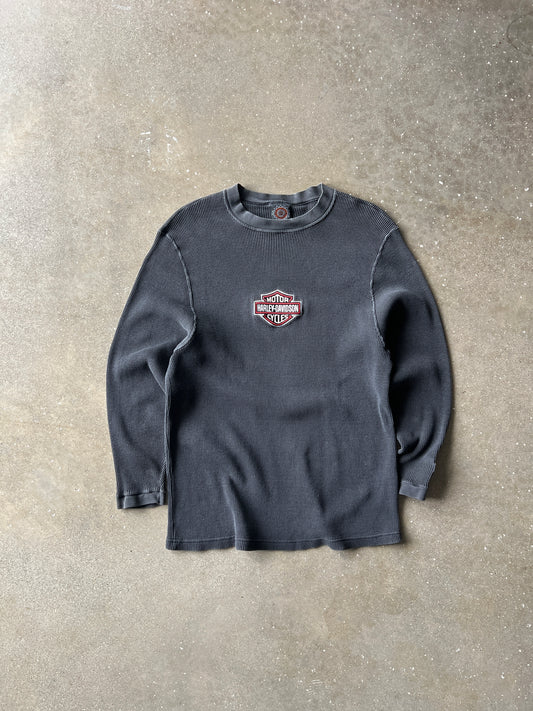 Vintage Faded Black Harley Davidson Thermal Long sleeve - XL