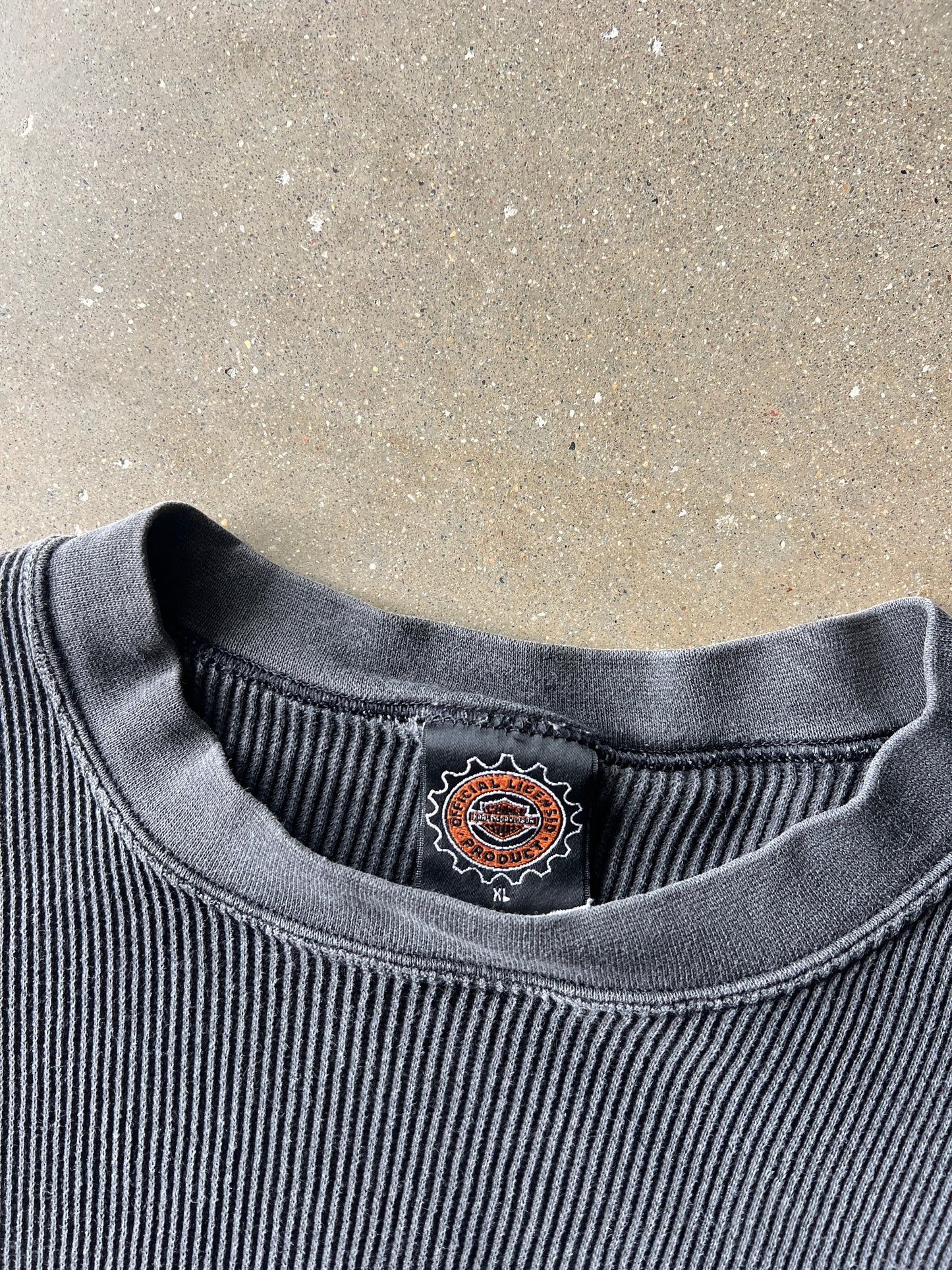 Vintage Faded Black Harley Davidson Thermal Long sleeve - XL