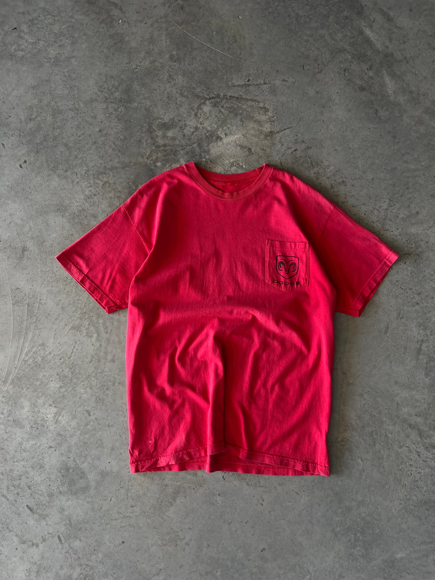 Vintage Red Dodge Spellout Shirt - XL