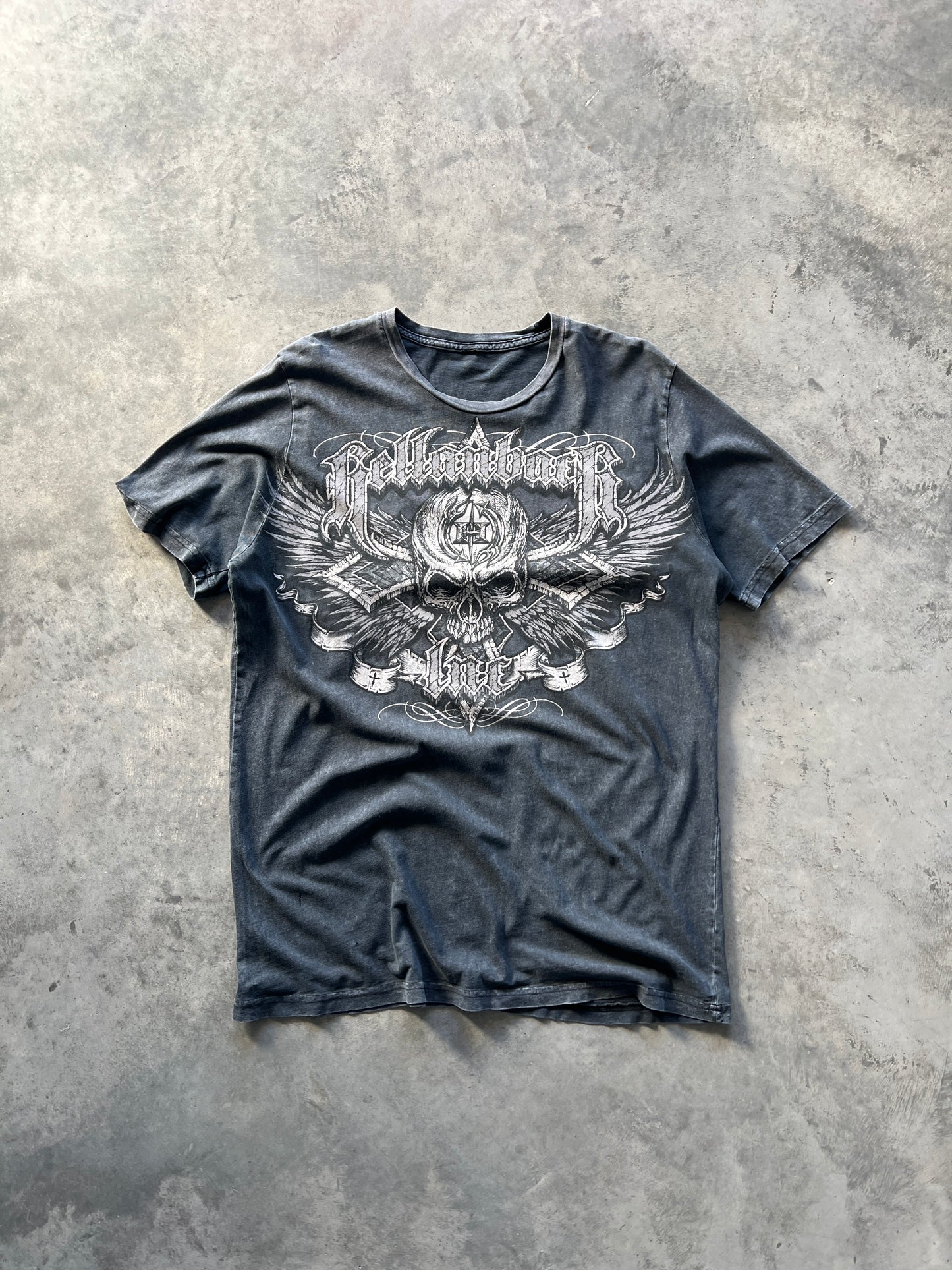 Vintage Silver Affliction Skull Shirt - M