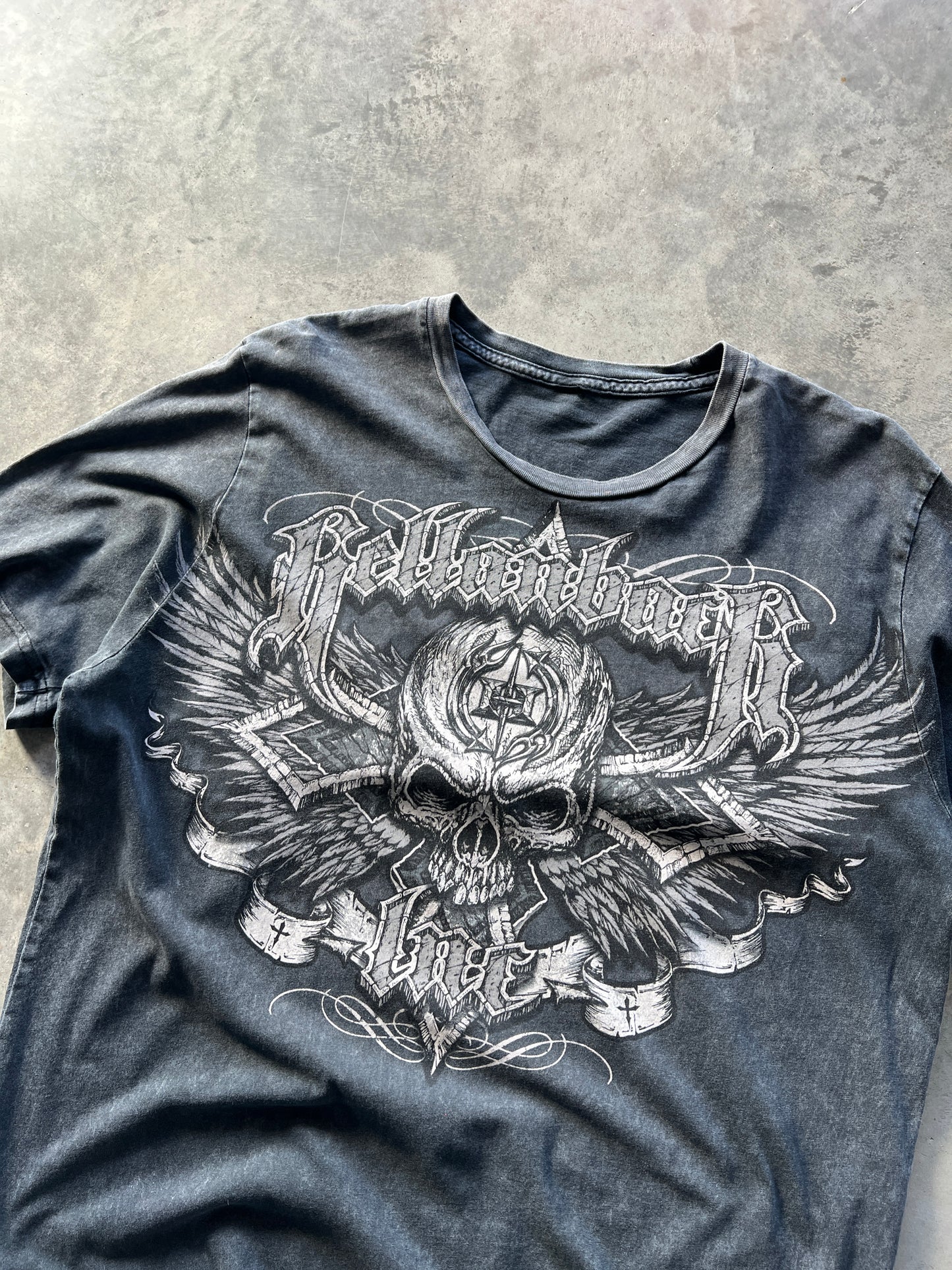 Vintage Silver Affliction Skull Shirt - M