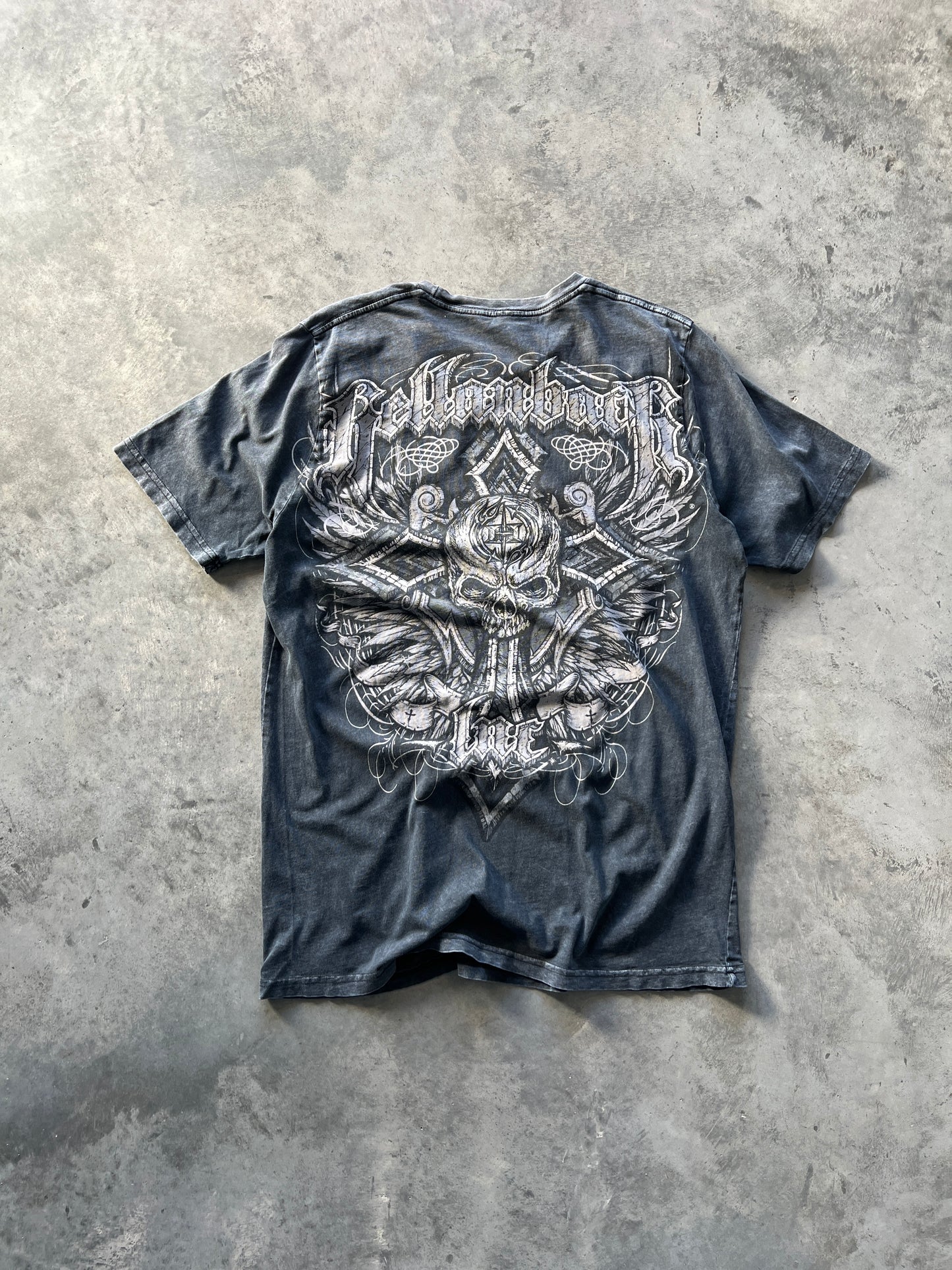 Vintage Silver Affliction Skull Shirt - M